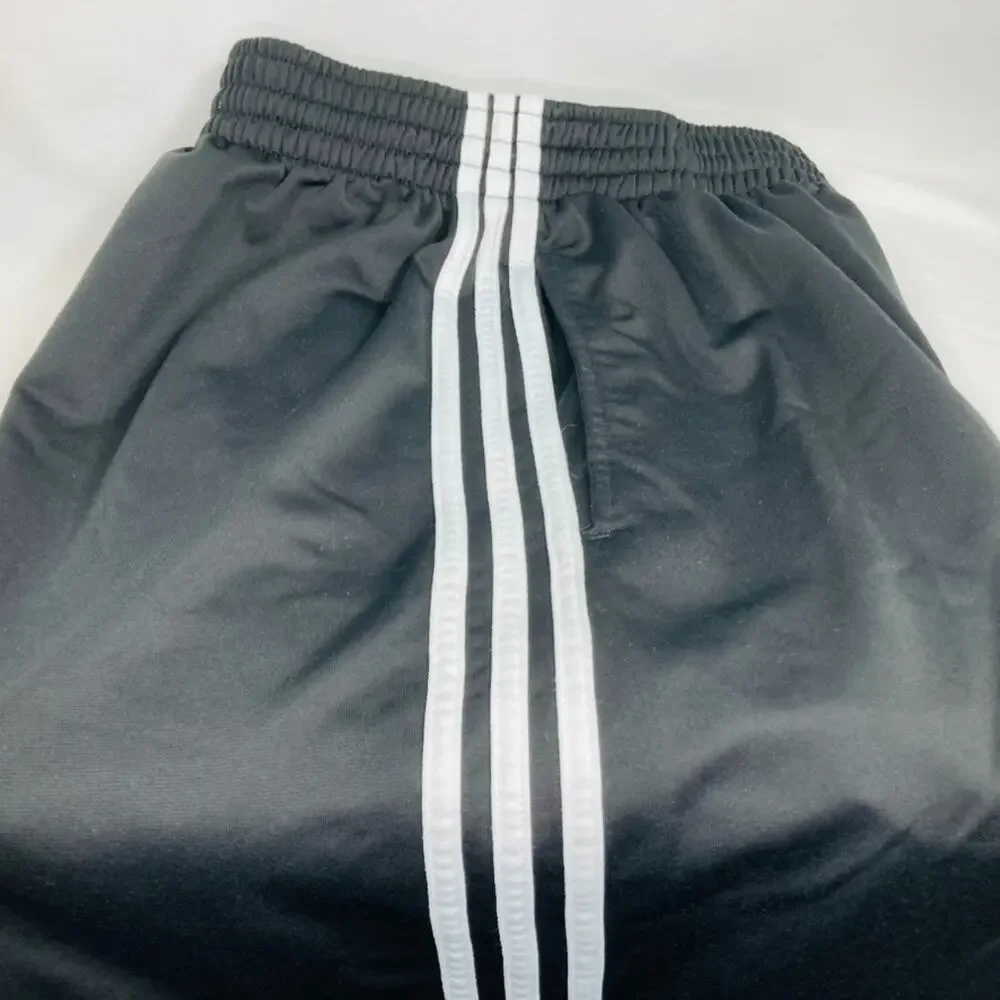 Adidas 3 Stripes Sweatpants Mens Medium Black Straight Warm Up Track